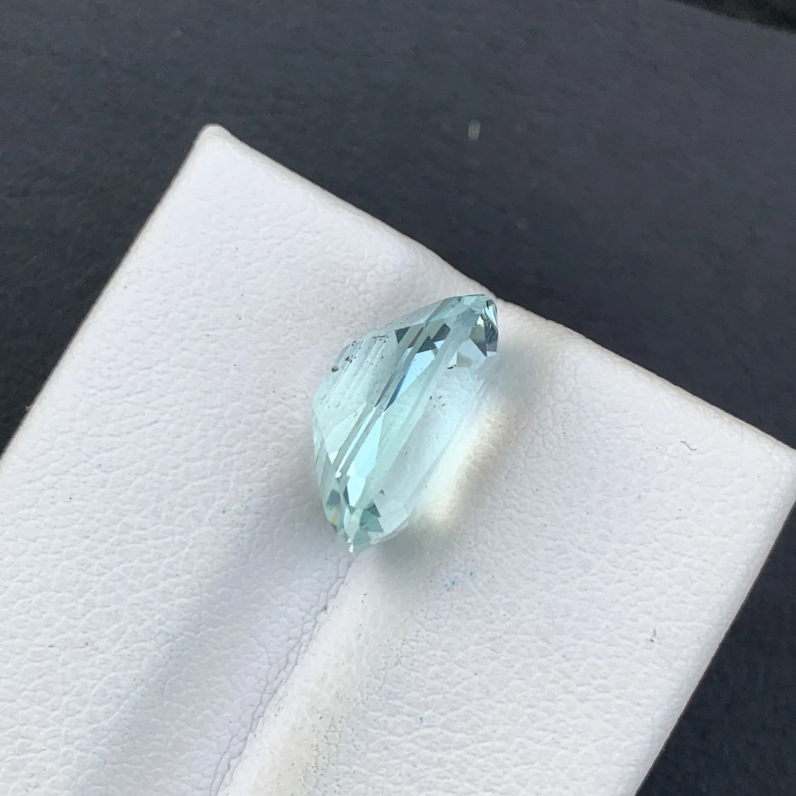 Natural Greenish Blue Aquamarine 5.64 Carat Skardu Pakistan Cushion Faceted Loose Gemstone — view 4
